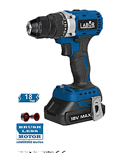 LABOR AKÜLÜ DARBELİ ŞARJLI MATKAP 18V-2AH